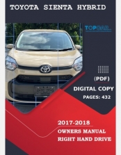 TOYOTA SIENTA HYBRID 2017-2018 OWNERS MANUAL IN ENGLISH